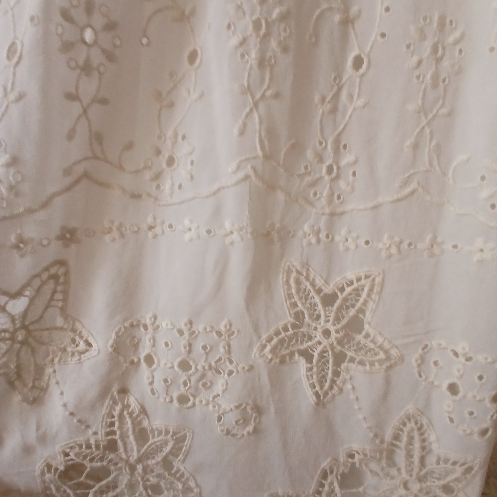 Nwt. Ltd Ed. Elegant Boho Cream/off White Lined Maxi Embroidery & Crochet Dress - Picture 11 of 16